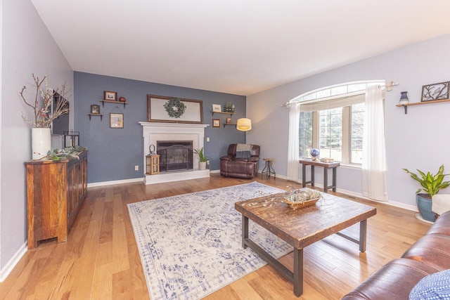 living room featuring light hardwood / wood-style floors