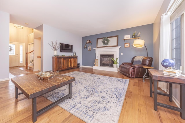 living room featuring light hardwood / wood-style floors