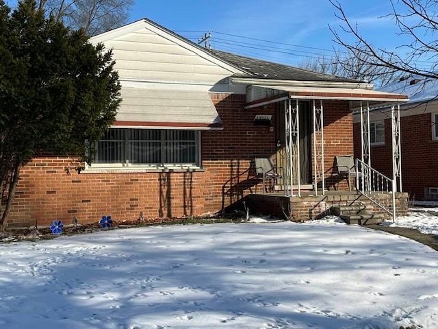 view of snowy exterior