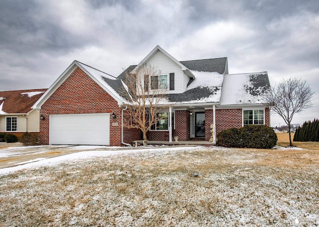 view of front of house with a garage