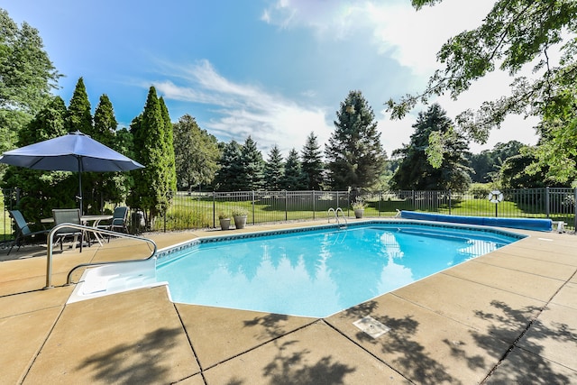 view of pool featuring a patio area