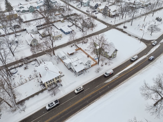 view of snowy aerial view