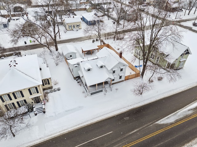 view of snowy aerial view