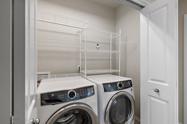 laundry area featuring washer and dryer