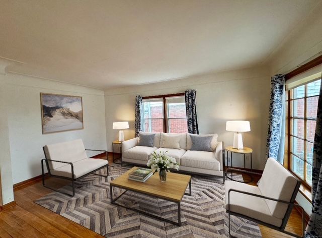 living room featuring hardwood / wood-style flooring