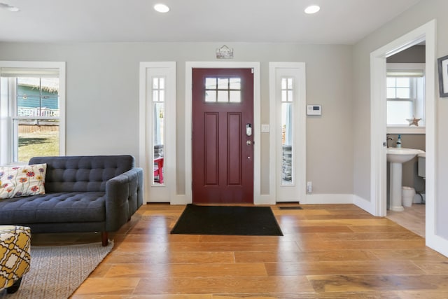 entrance foyer featuring hardwood / wood-style floors