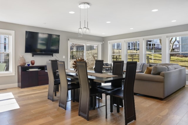 dining room featuring light hardwood / wood-style floors