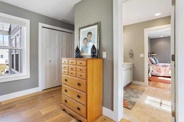 interior space featuring light hardwood / wood-style floors