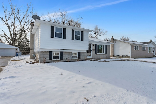 view of split level home