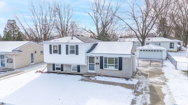 view of split level home