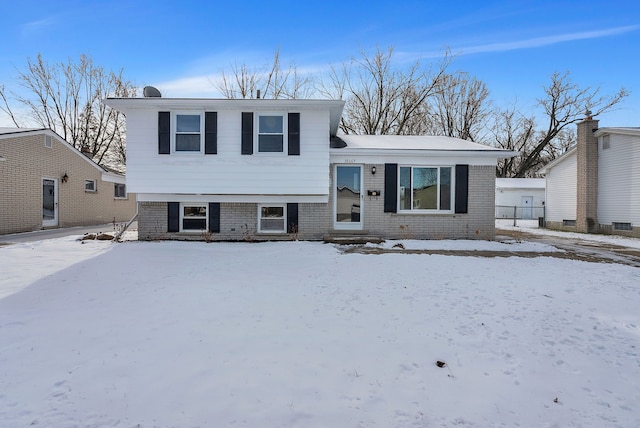 view of split level home