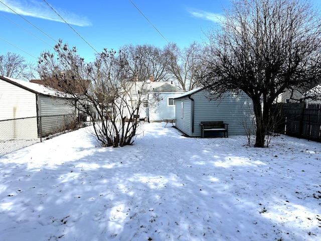 view of snowy yard