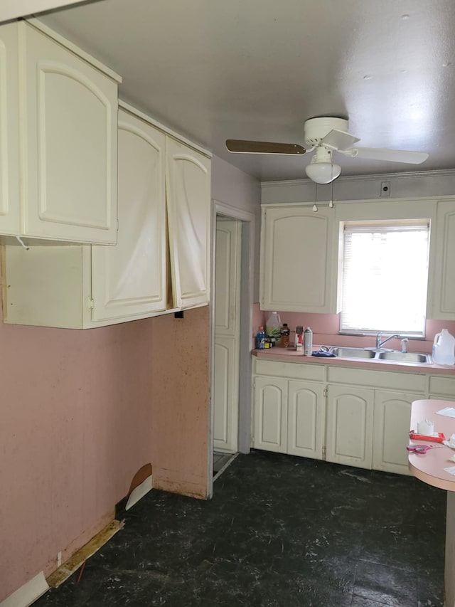 kitchen featuring sink and ceiling fan