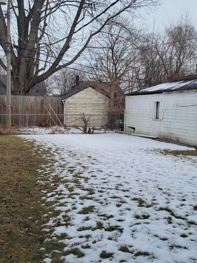 view of snowy yard