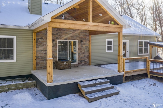 exterior space featuring a wooden deck