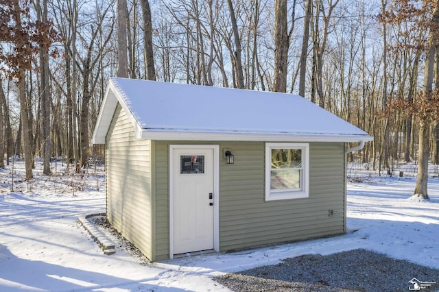 view of snow covered structure