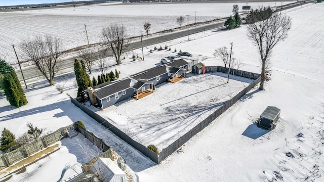 view of snowy aerial view