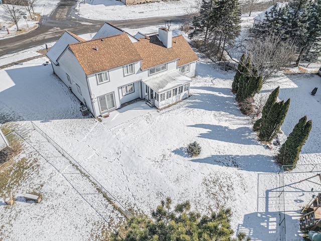 view of snowy aerial view