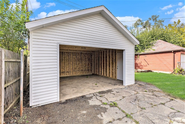 view of garage