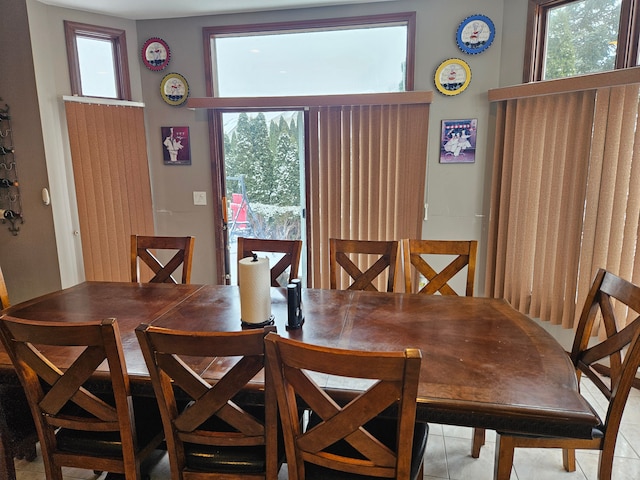 dining space with a wealth of natural light