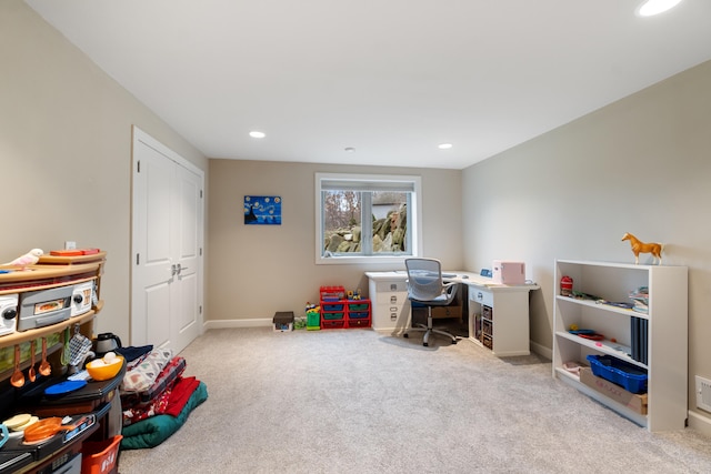 interior space with light colored carpet