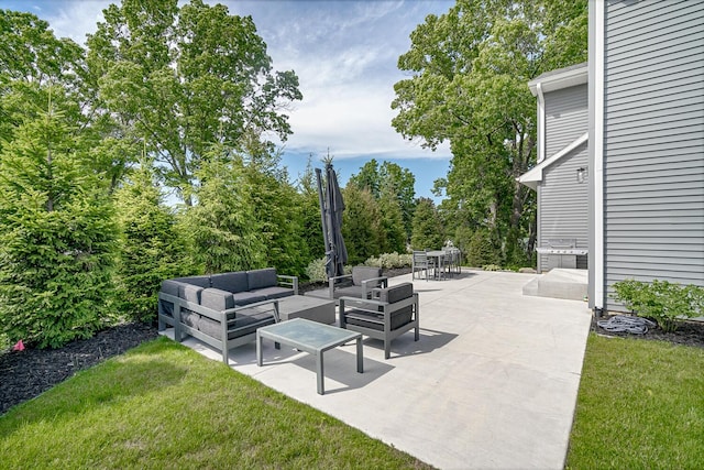 view of patio / terrace featuring an outdoor living space