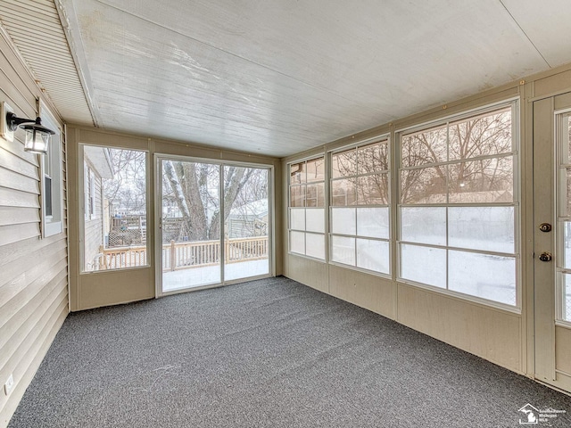 view of unfurnished sunroom