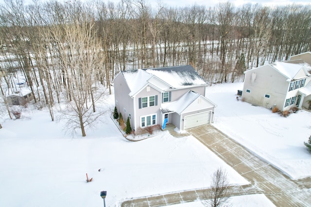 view of snowy aerial view