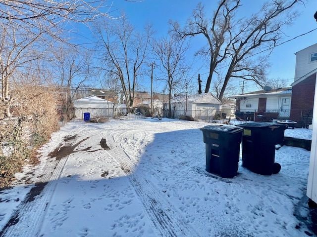 view of snowy yard