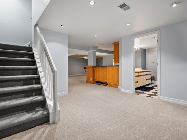 interior space with carpet floors