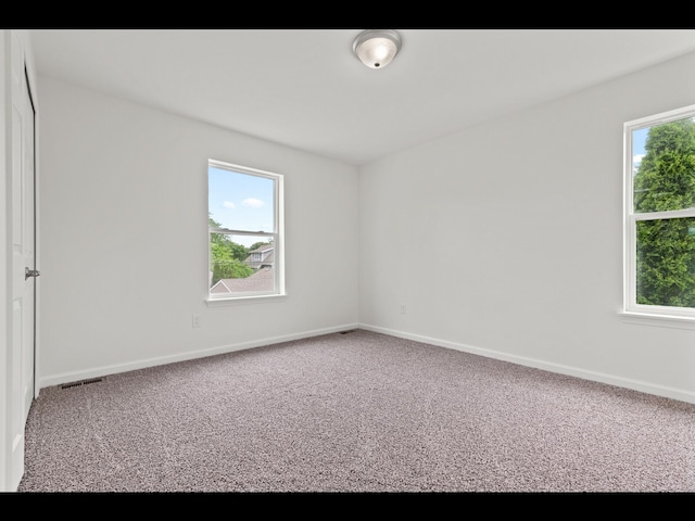 view of carpeted spare room