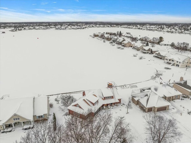 view of snowy aerial view