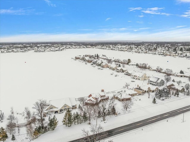 view of snowy aerial view