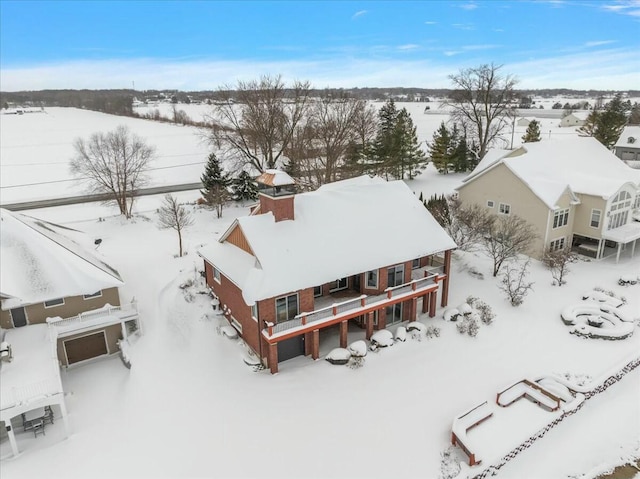 view of snowy aerial view