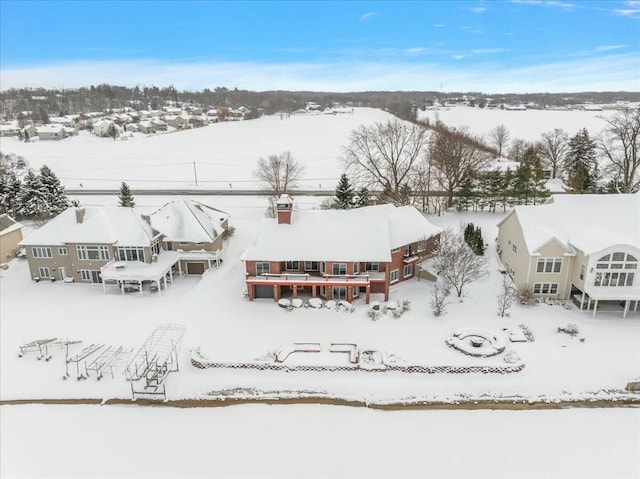 view of snowy aerial view