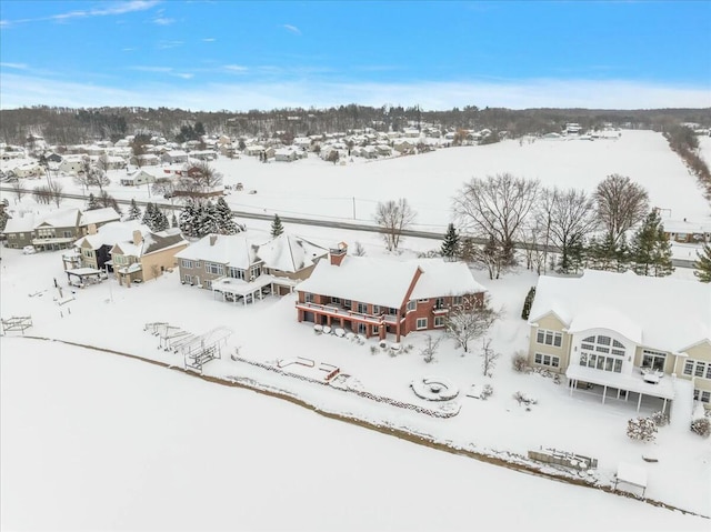 view of snowy aerial view