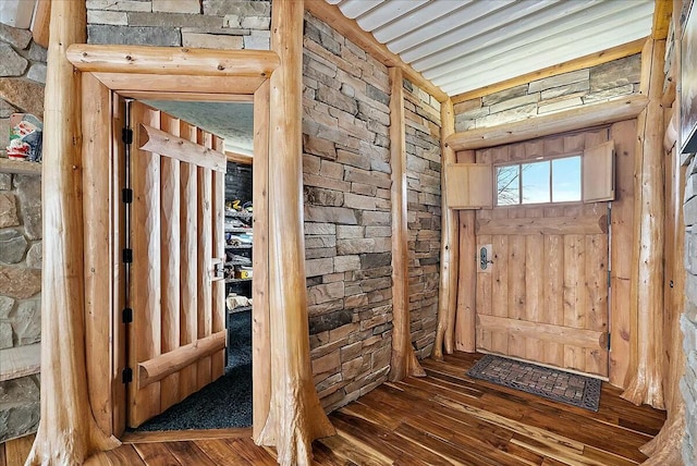 interior space with hardwood / wood-style floors