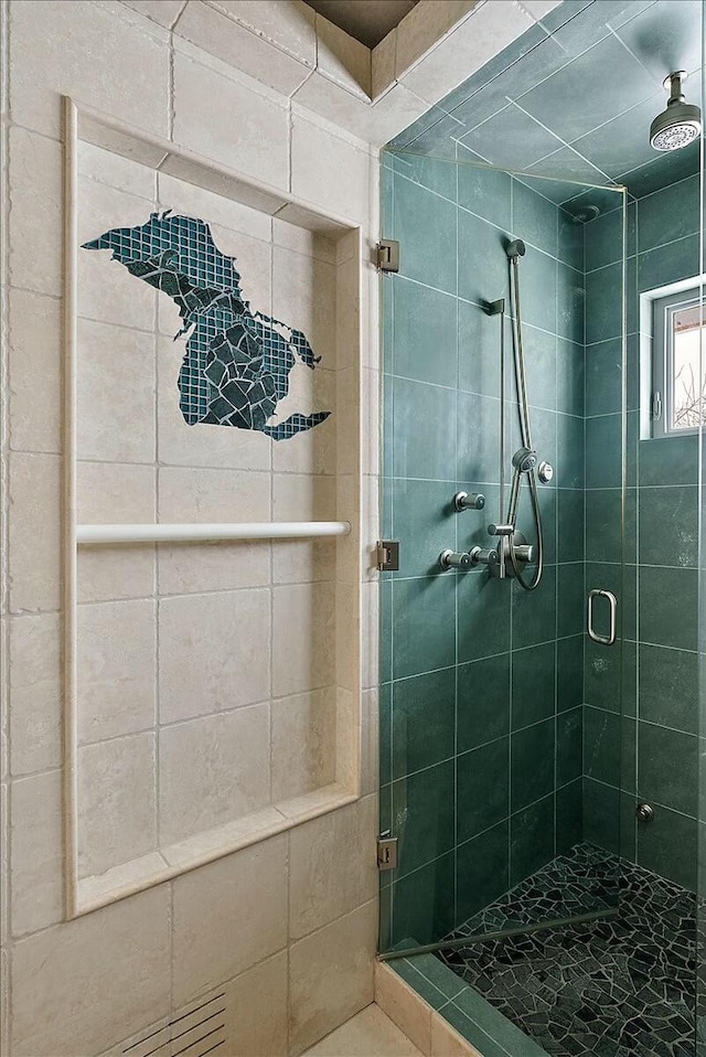 bathroom featuring walk in shower