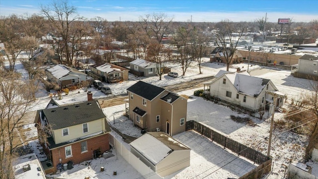 view of snowy aerial view