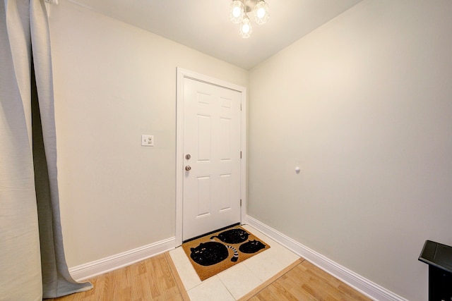 doorway to outside featuring hardwood / wood-style floors