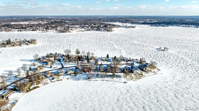 view of snowy aerial view