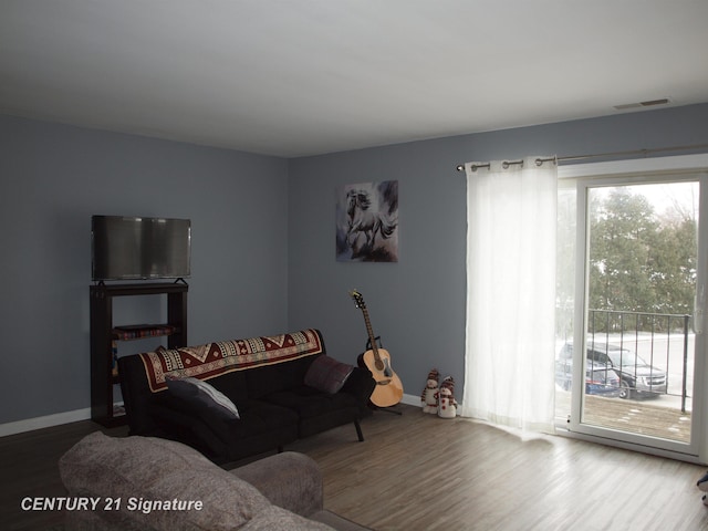 living room featuring hardwood / wood-style floors