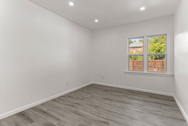 spare room featuring wood-type flooring