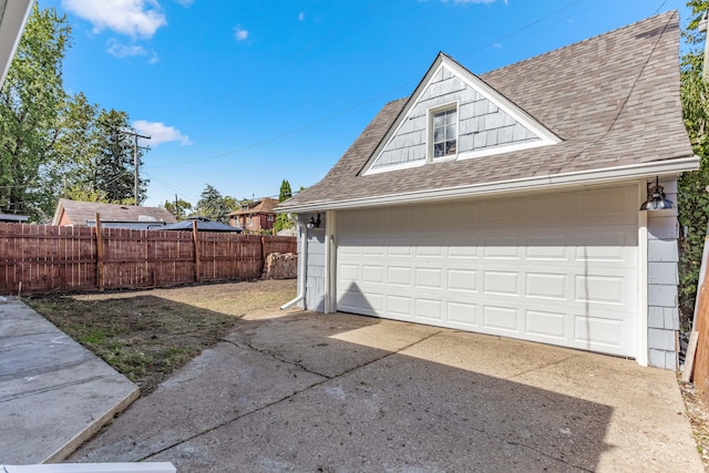 view of garage