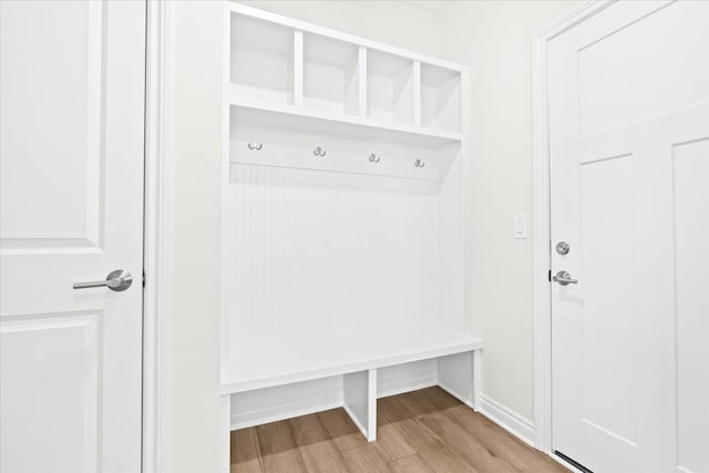 mudroom with light wood-type flooring