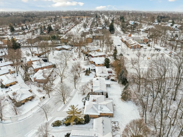 view of snowy aerial view