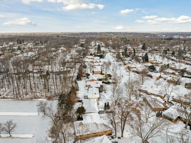 view of snowy aerial view