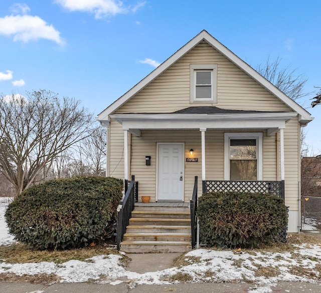 bungalow-style home with a porch