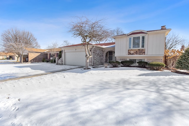 view of front of home with a garage