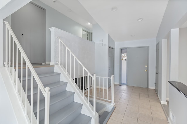 view of tiled entrance foyer